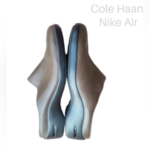 Cole Haan Nike Air Brown Leather Slip On Slide Mule Shoe Loafer Clog Women 8.5 - Picture 6 of 16